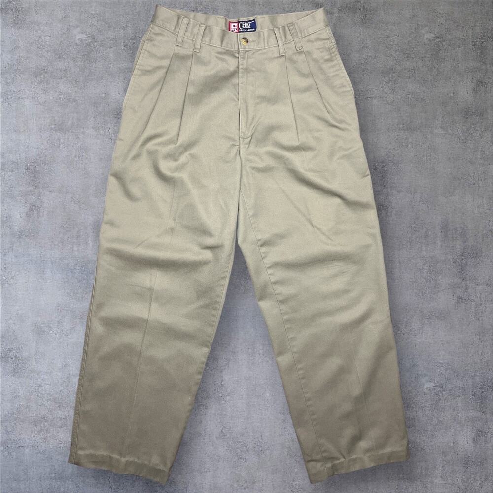 CHAPS Ralph Lauren Pants W30 Hemmed to L30 Pleated Front 100% Cotton